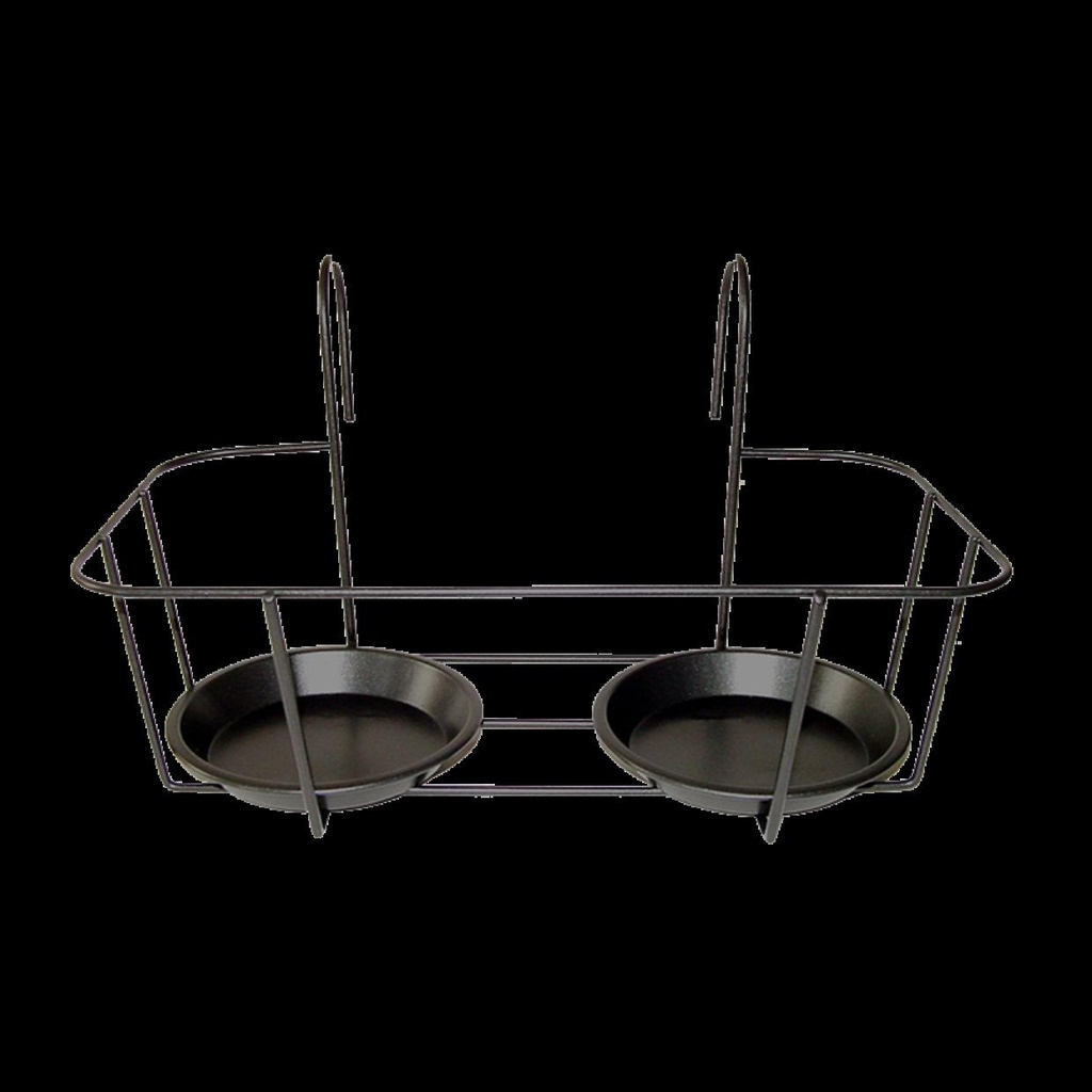Support pot double balcon gris L