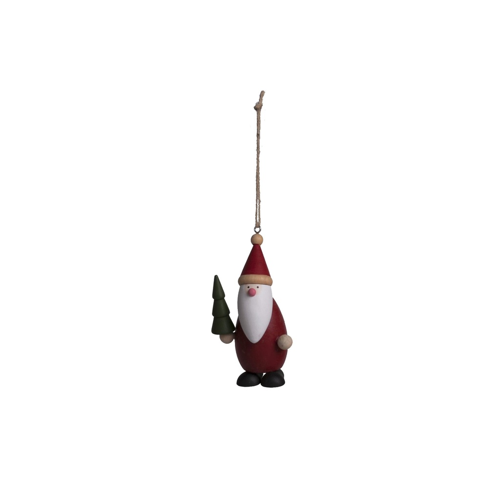 Père Noël en bois à suspendre