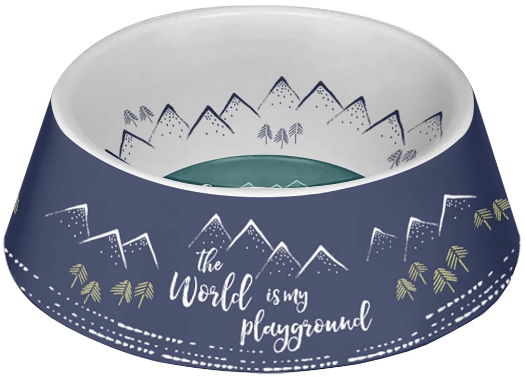Mangeoire Mélaminée Playground M, Ø 16 cm, H 6 cm, indigo