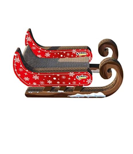 Griffoir chat traineau de Noël