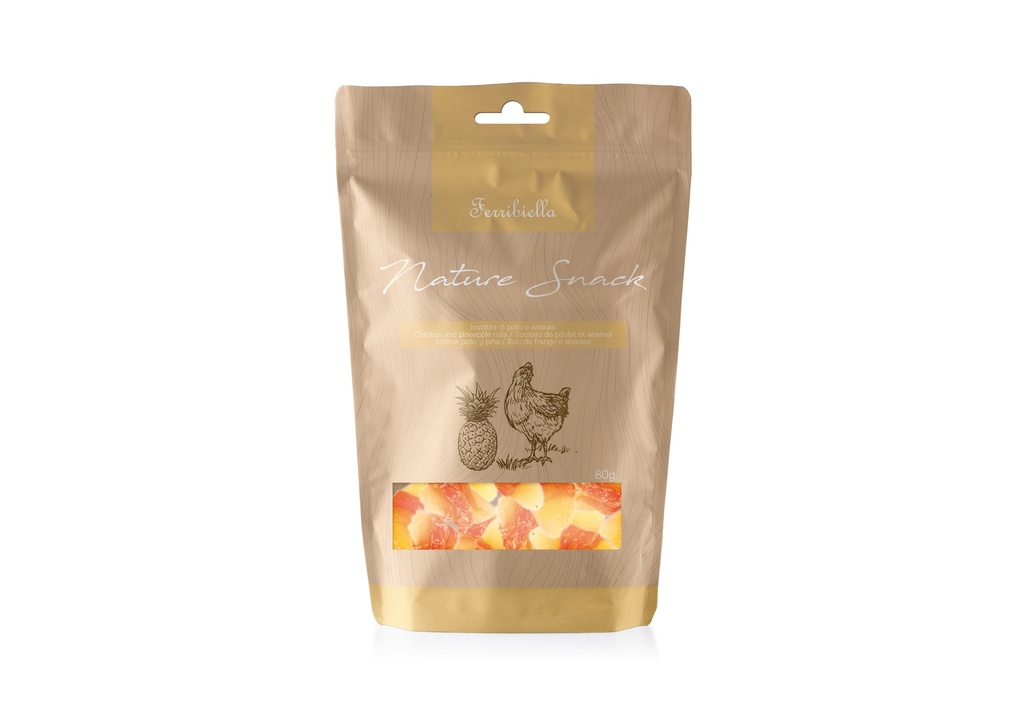 Friandise chien Nature snack roulade poulet ananas 80gr