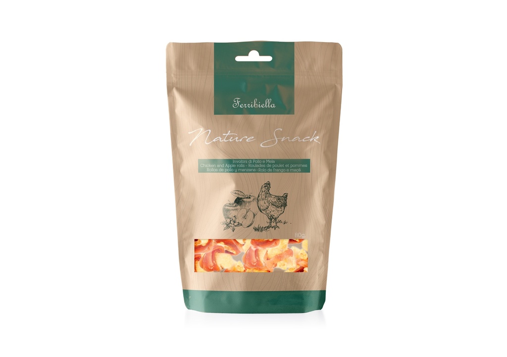 Friandise chien Nature snack roulade poulet pomme 80gr