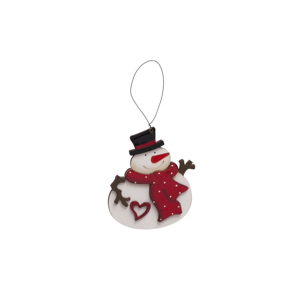 Bonhomme de neige en bois à suspendre