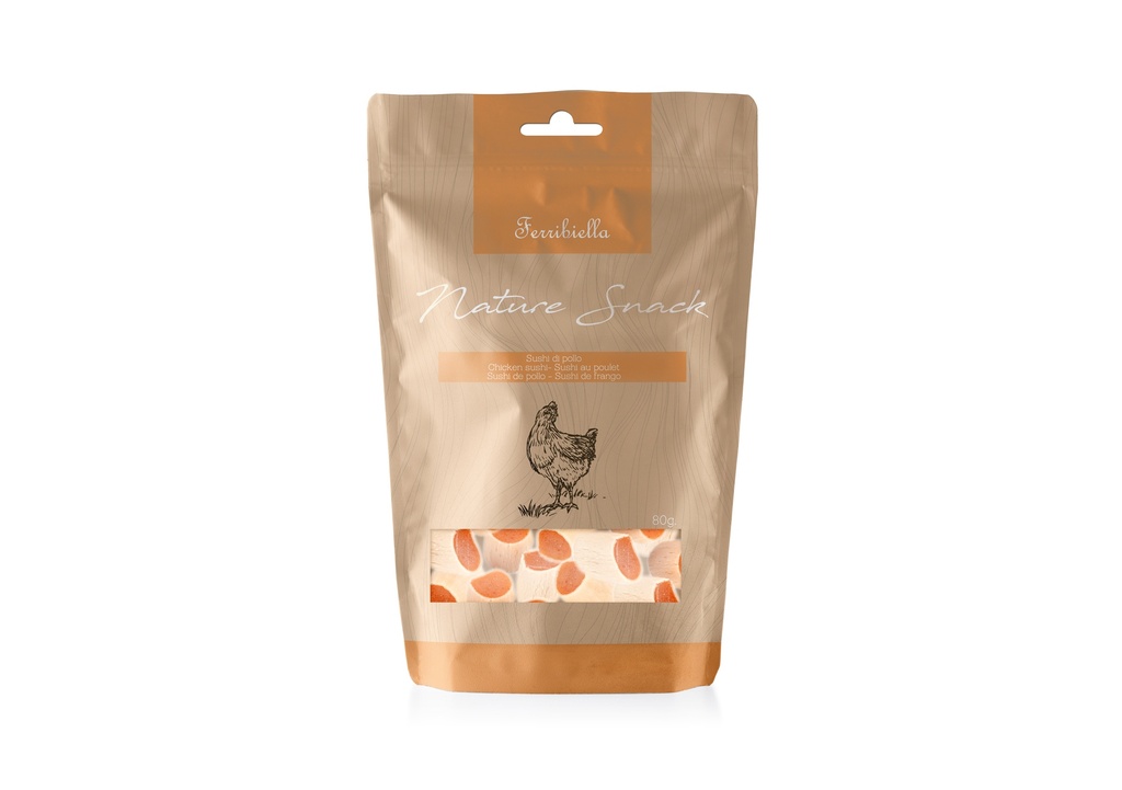 Friandise chien Nature snack Sushi de poulet 80gr