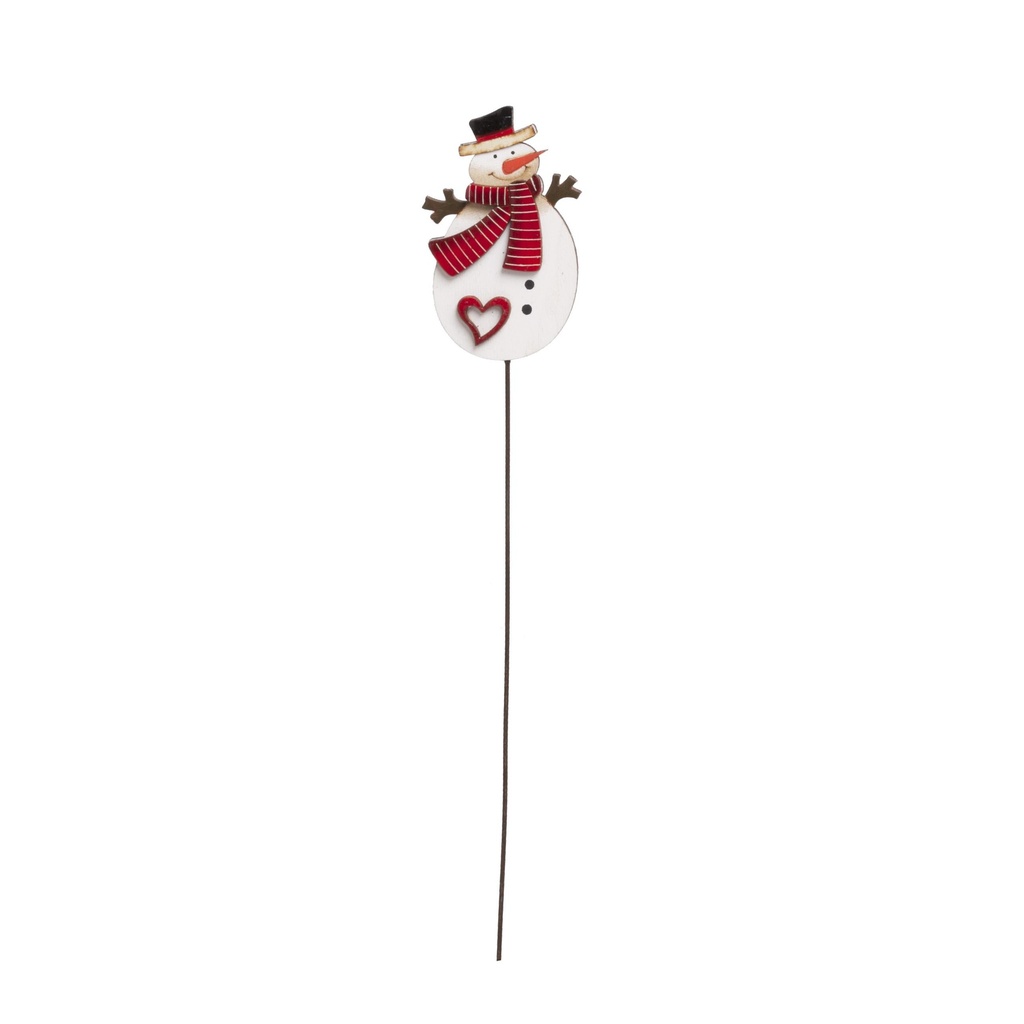 Bonhomme de neige en bois à piquer