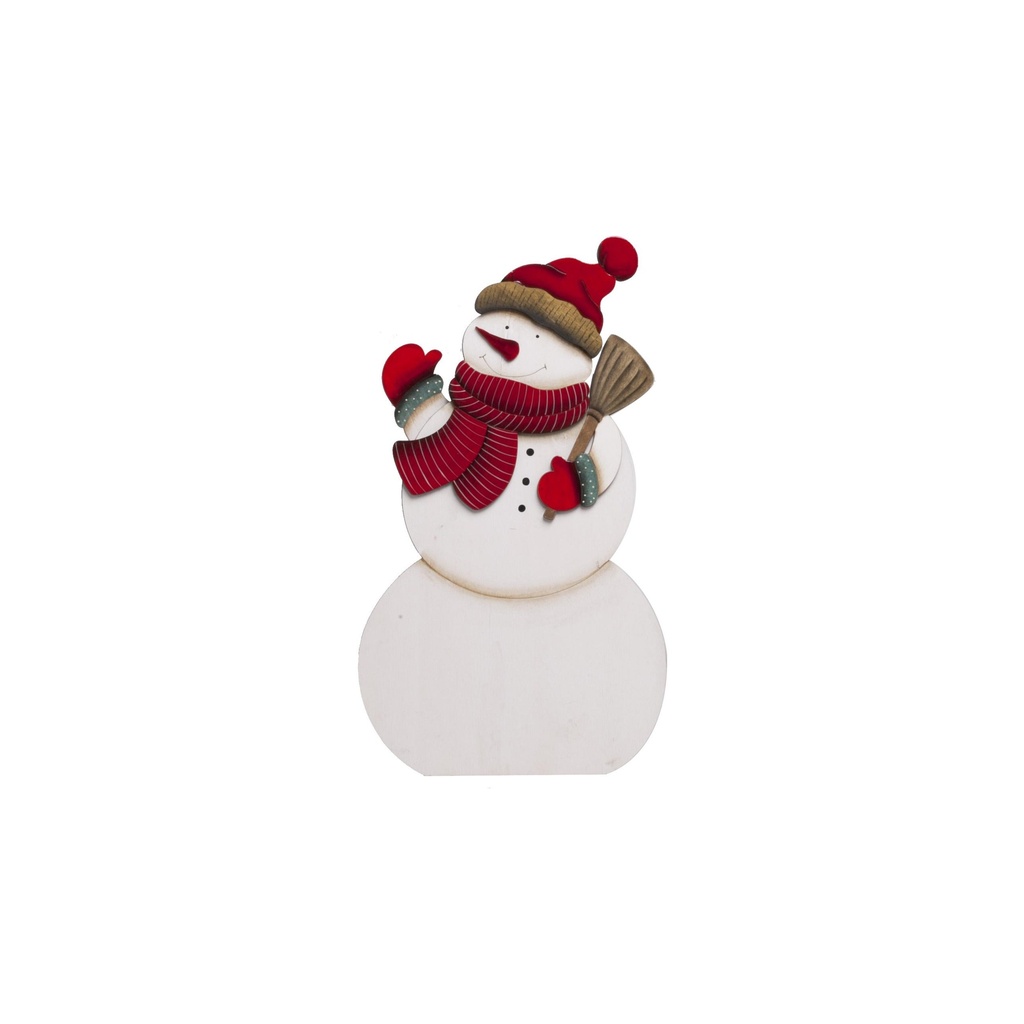 Bonhomme de neige en bois à poser
