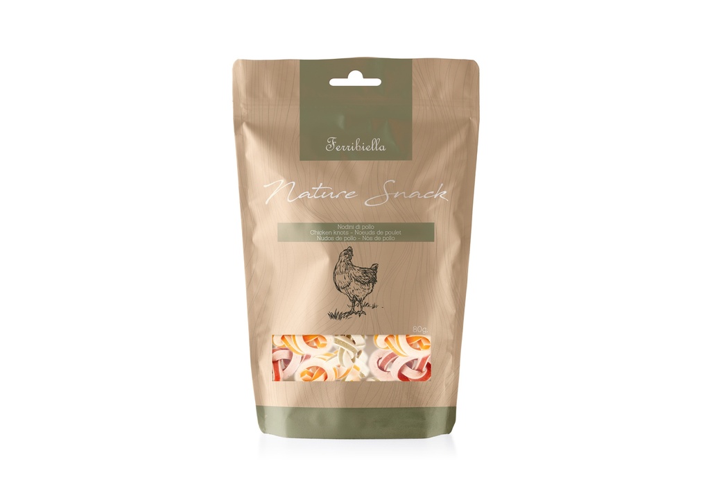 Friandise chien Nature snack Nœuds poulet 80gr