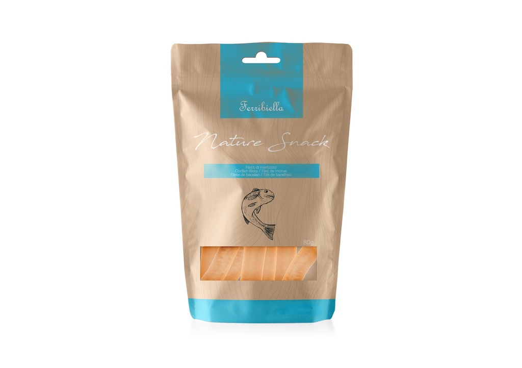 Friandise chien Nature snack bandes poissons 80gr