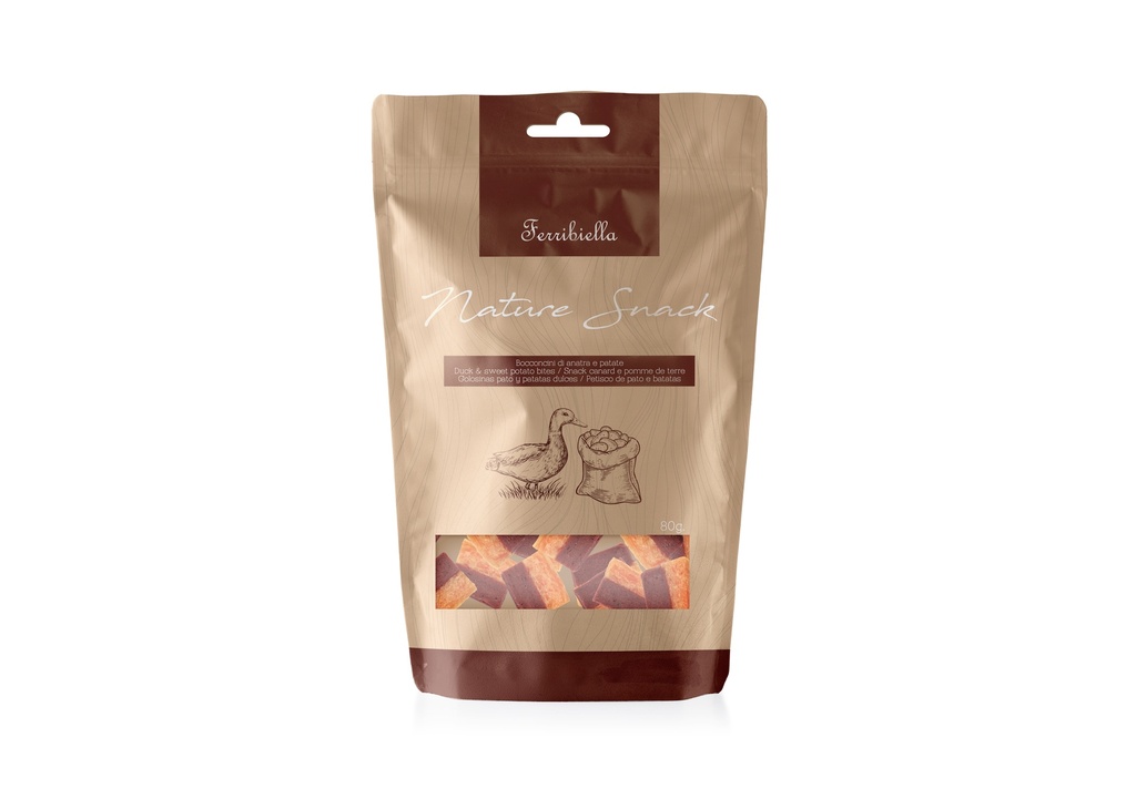 Friandise chien Nature snack steack canard pomme de terre 80gr