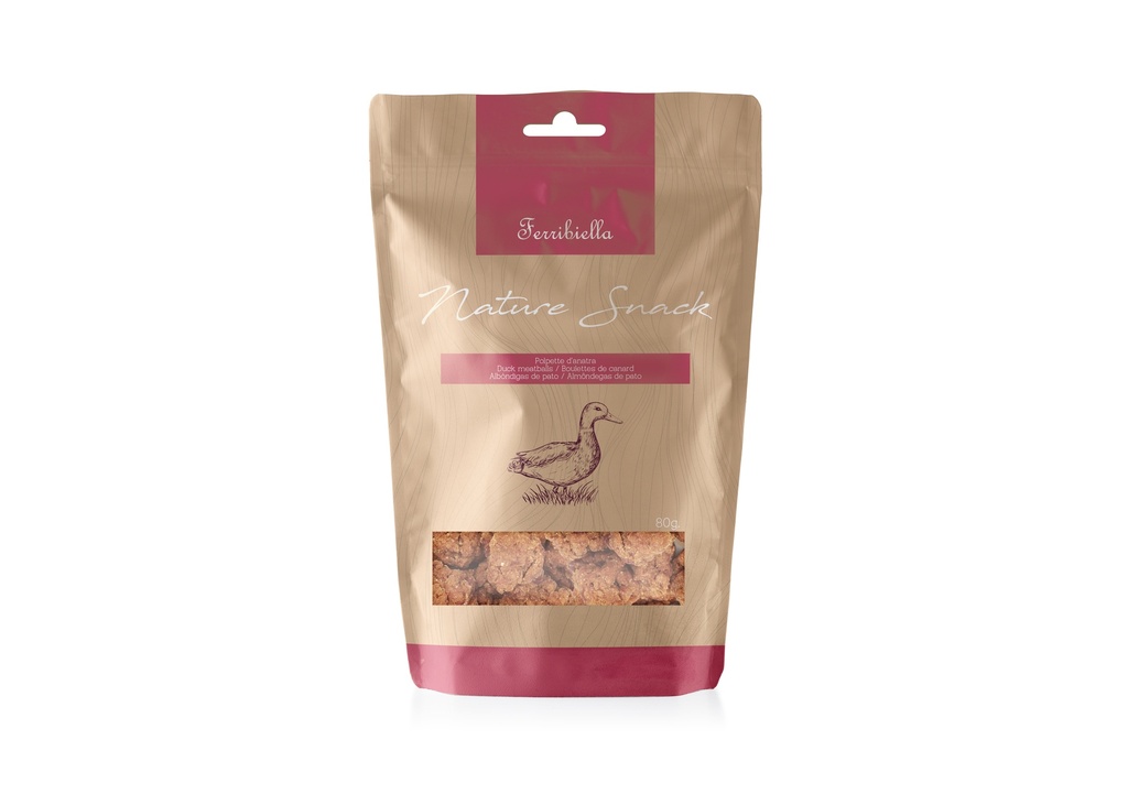 Friandise chien Nature snack boulette de canard 80gr