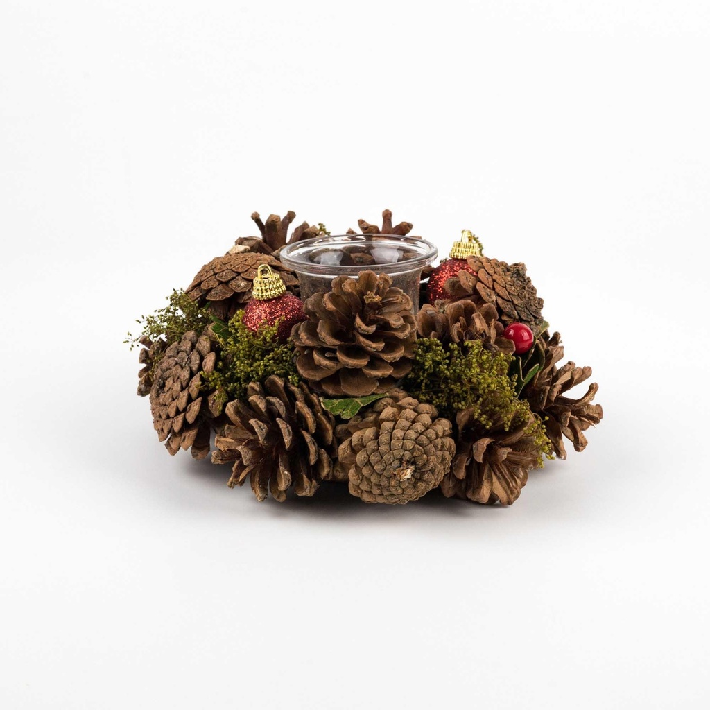 Lumignon Pomme de pin avec baies rouge