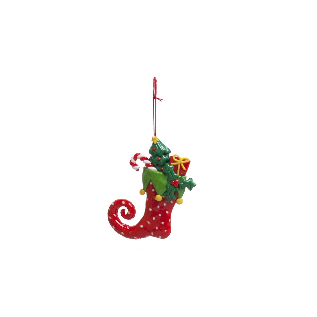 Chausson de Noël avec cadeaux à suspendre