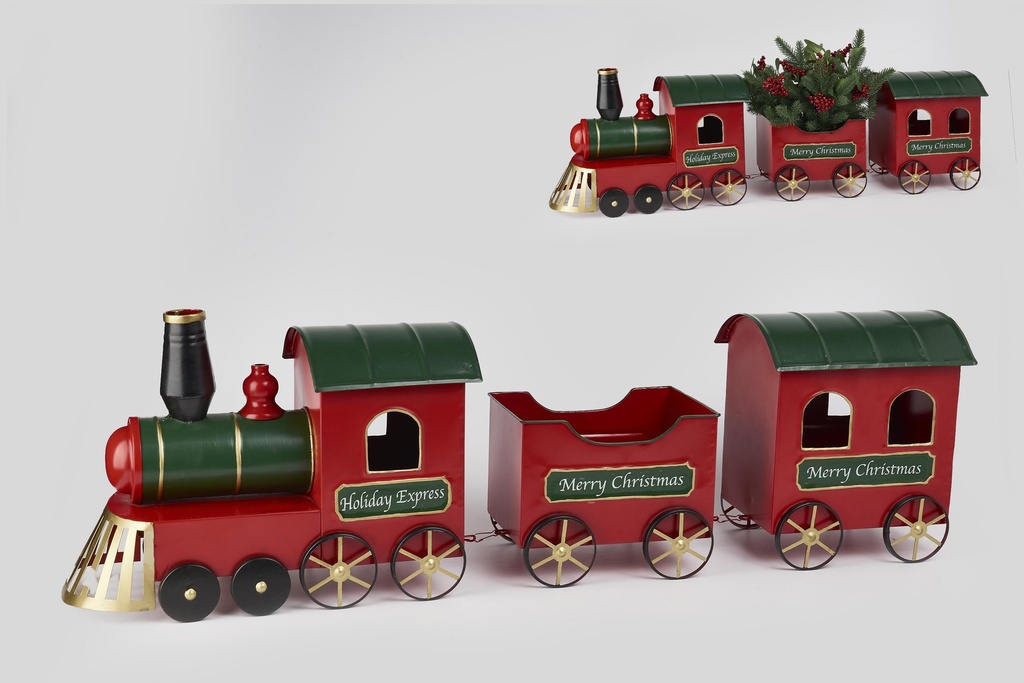 Train de Noël en métal