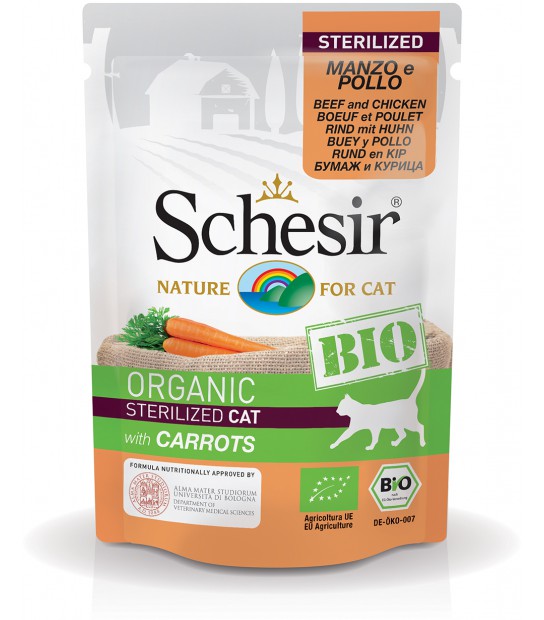 SCHESIR BIO Ad. boeuf&poulet+carotte 85g