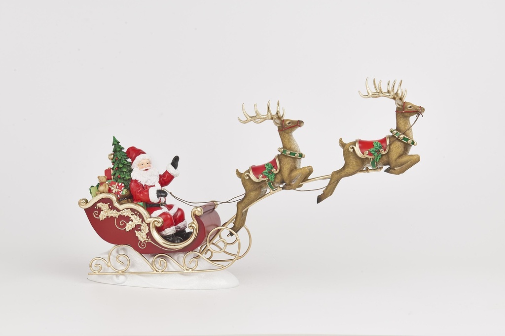 Père Noël dans son traineau à poser