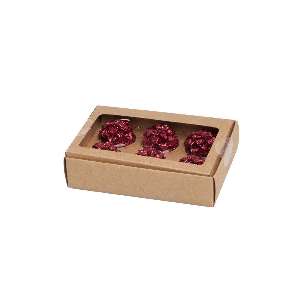 Bougie Poinsettia en boite 6pcs