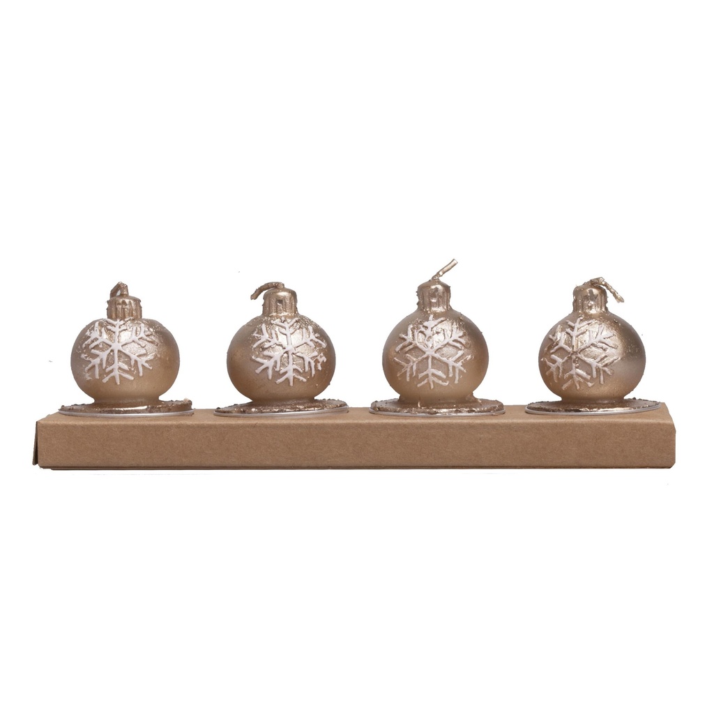 Bougie Boule de Noël en boite 4pcs