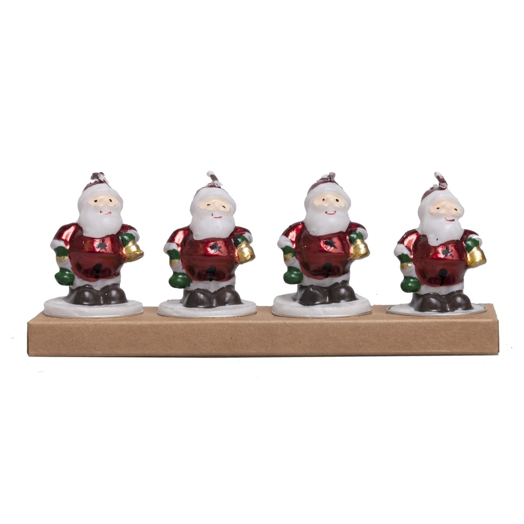 Bougie Père Noël en boite 4pcs