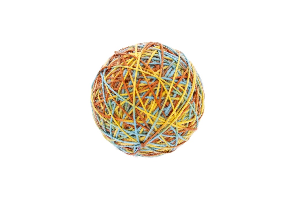 Jouet chat boule de ficelle