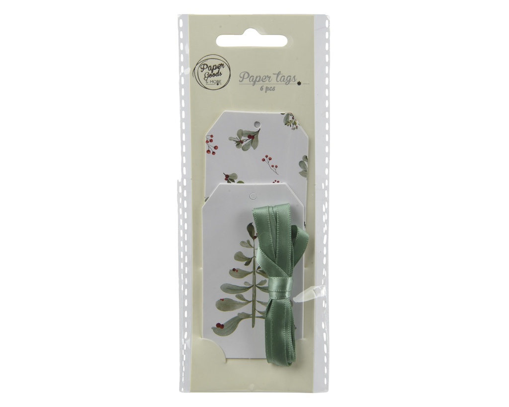 Etiquettes cadeaux Gui 6pcs