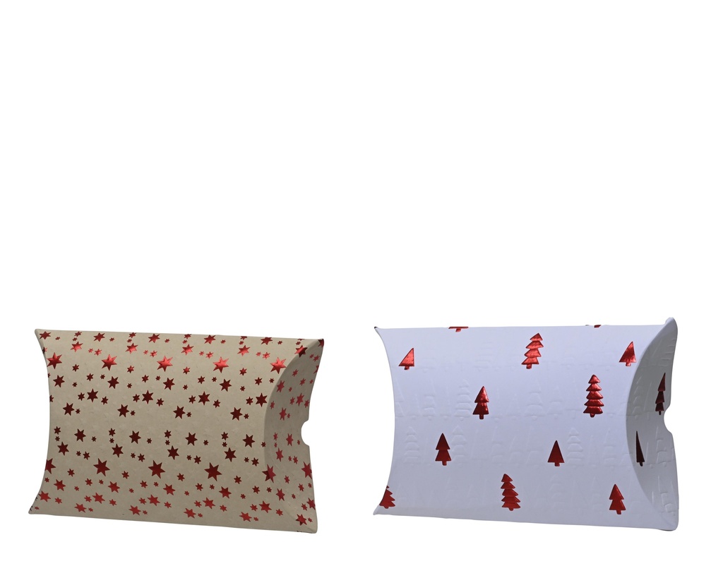 Boite cadeaux Sapins ou étoiles rouge