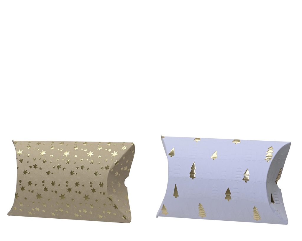 Boite cadeaux Sapins ou étoiles or