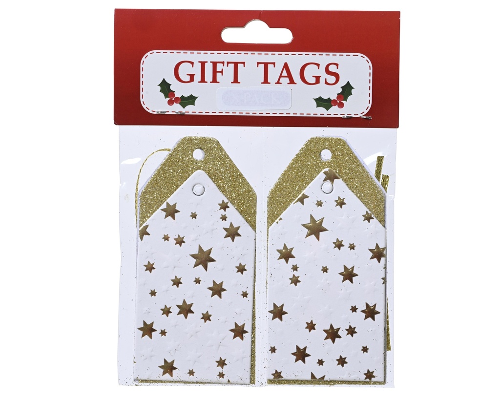 Etiquettes Cadeaux Etoiles or 4pcs