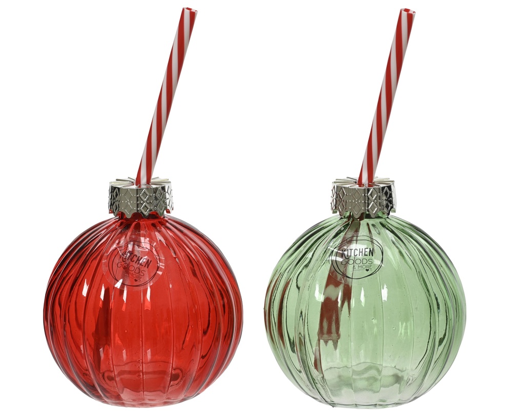 Verre à paille Boule de Noël