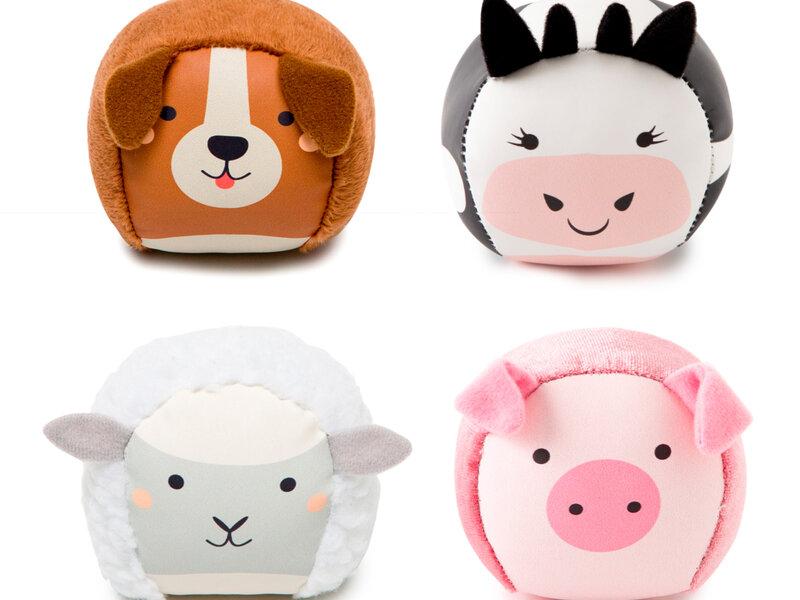 Lbf Les Dooballs Set De 4 Balles Doudous Ferme