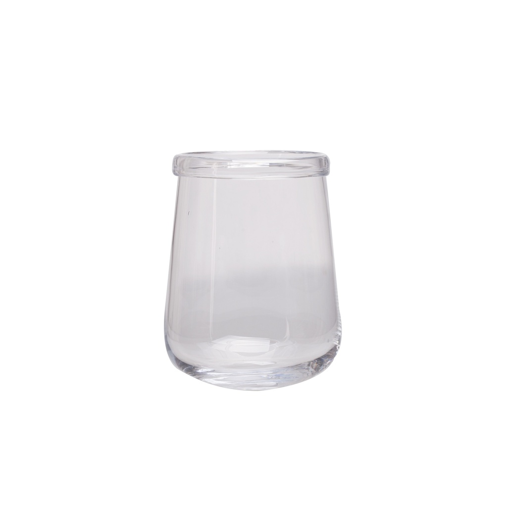 Photophore bord roulé en verre