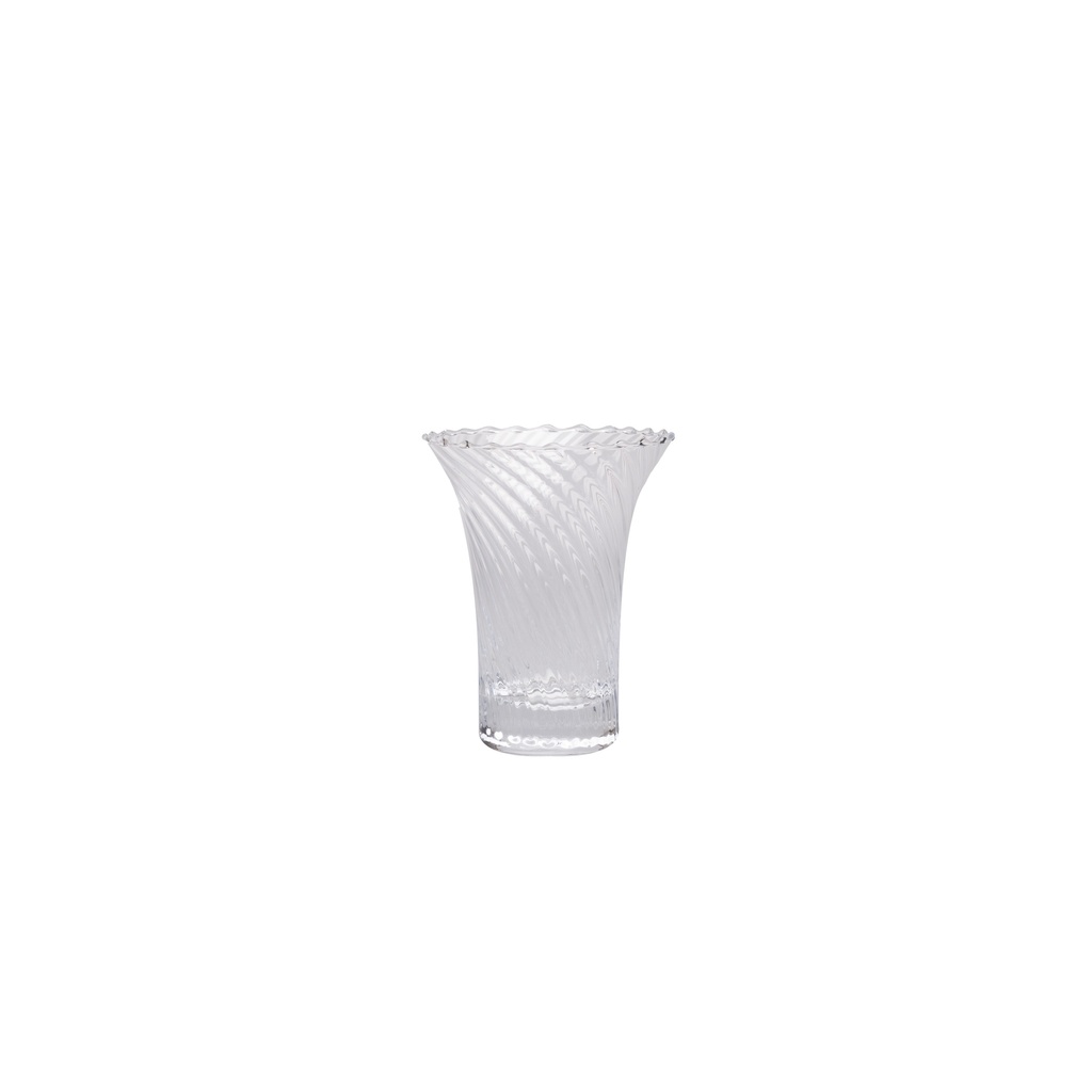 Vase cotelé en verre