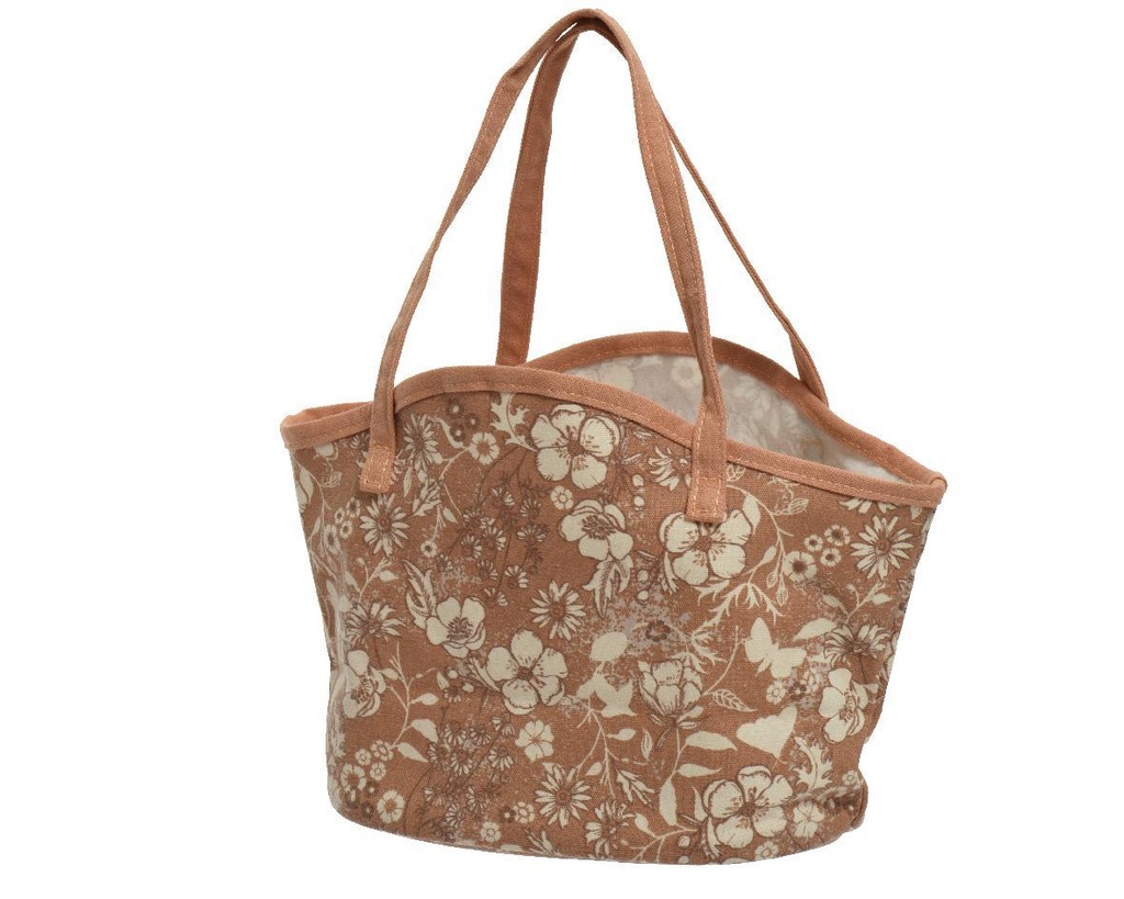 Sac en toile Fleurs terracotta