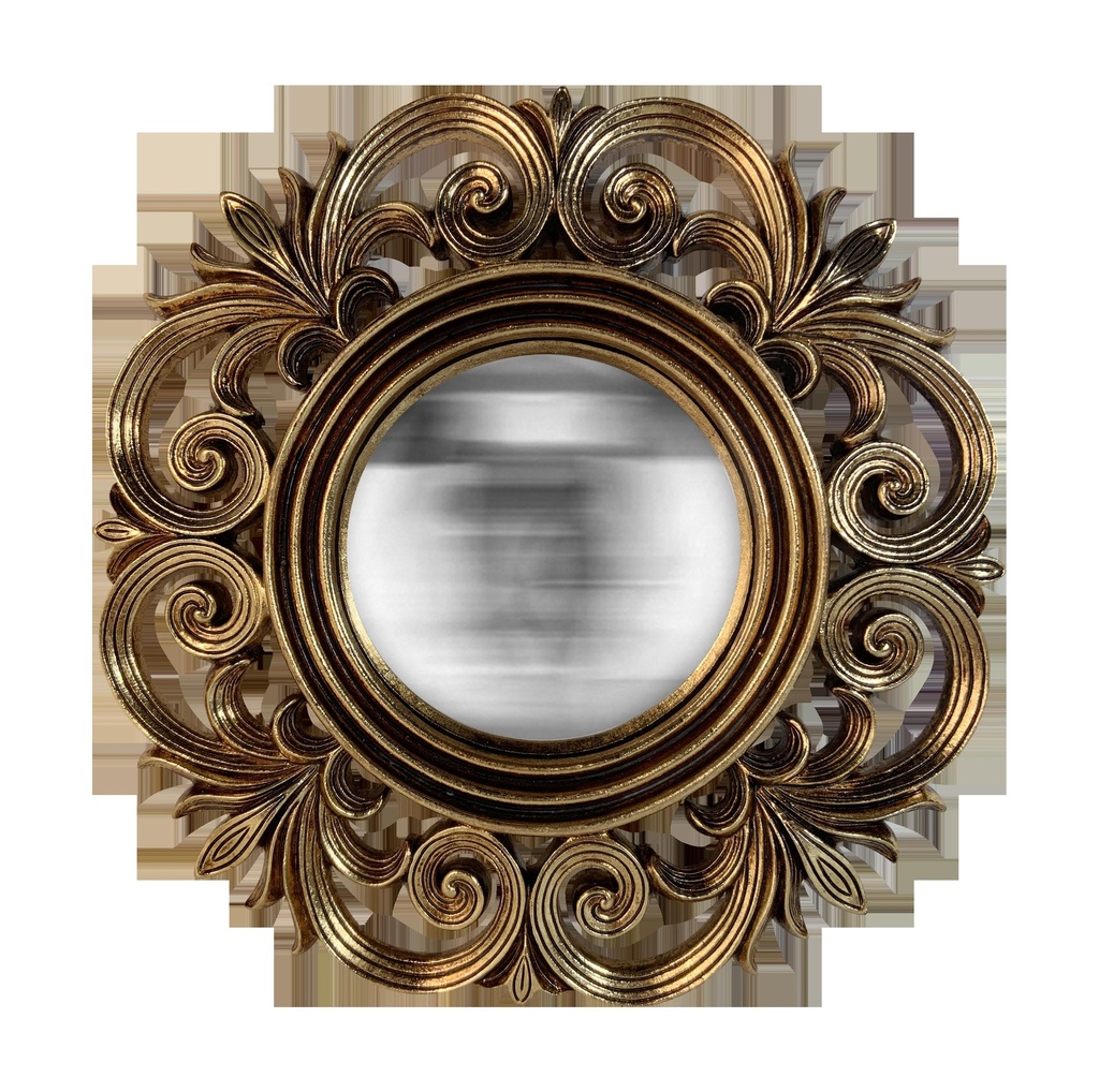 Miroir Jade convexe doré 19,7cm