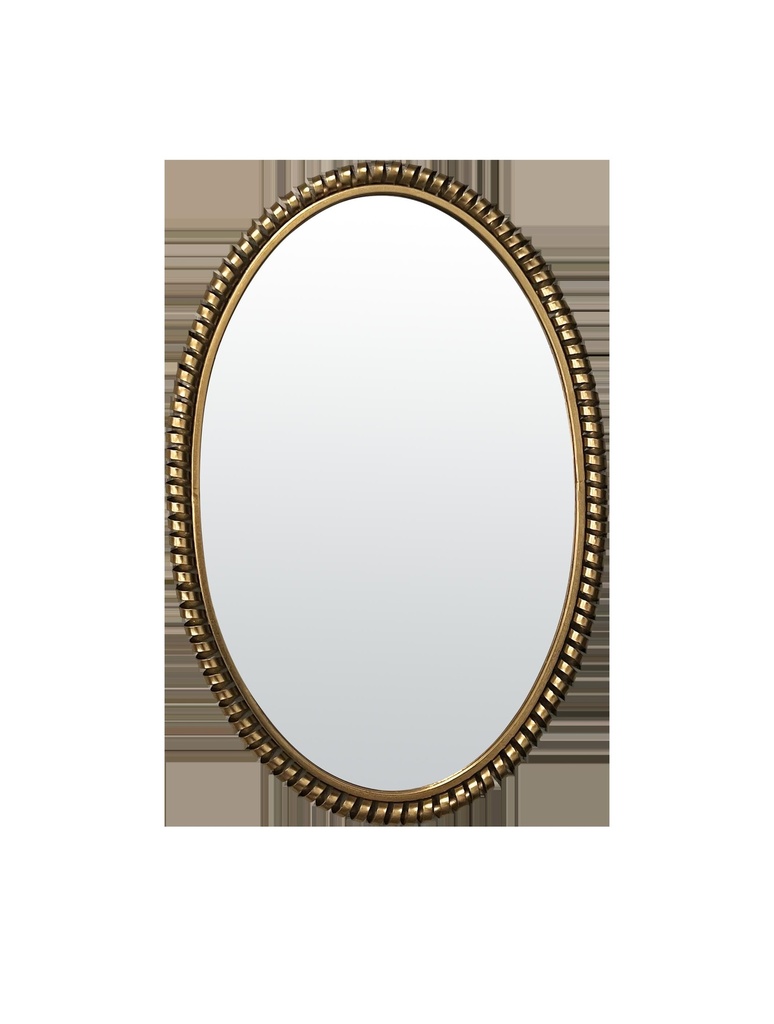 Miroir métal ovale doré 54x80cm