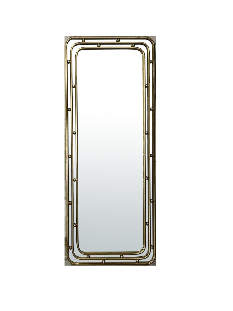 Miroir métal doré arrondi 50x120cm