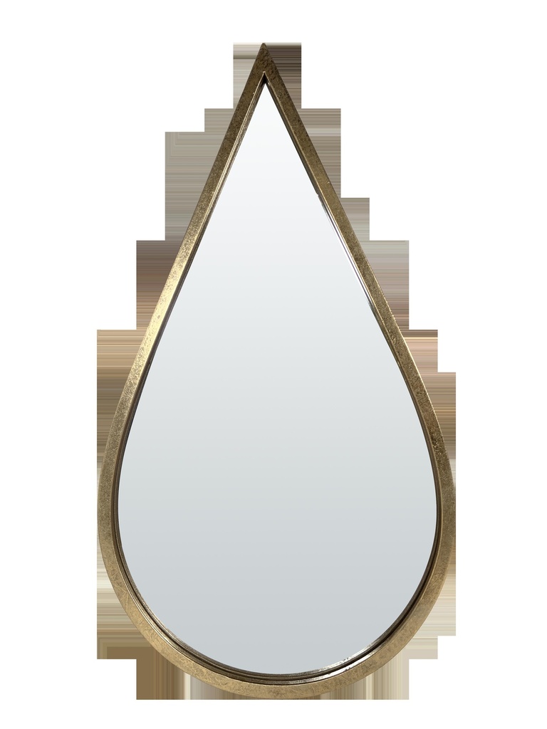 Miroir goutte métal doré 24,5x44,5cm