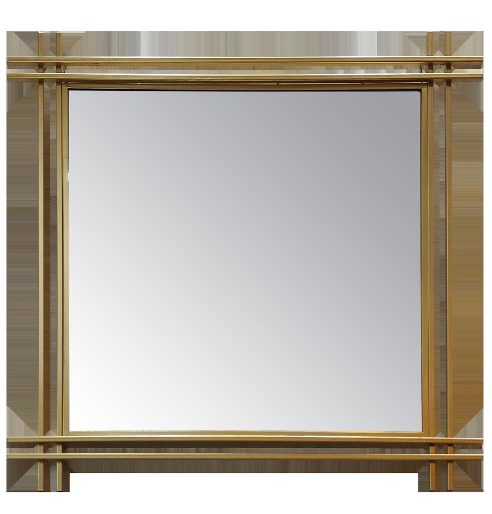 Miroir carré métal doré 80cm