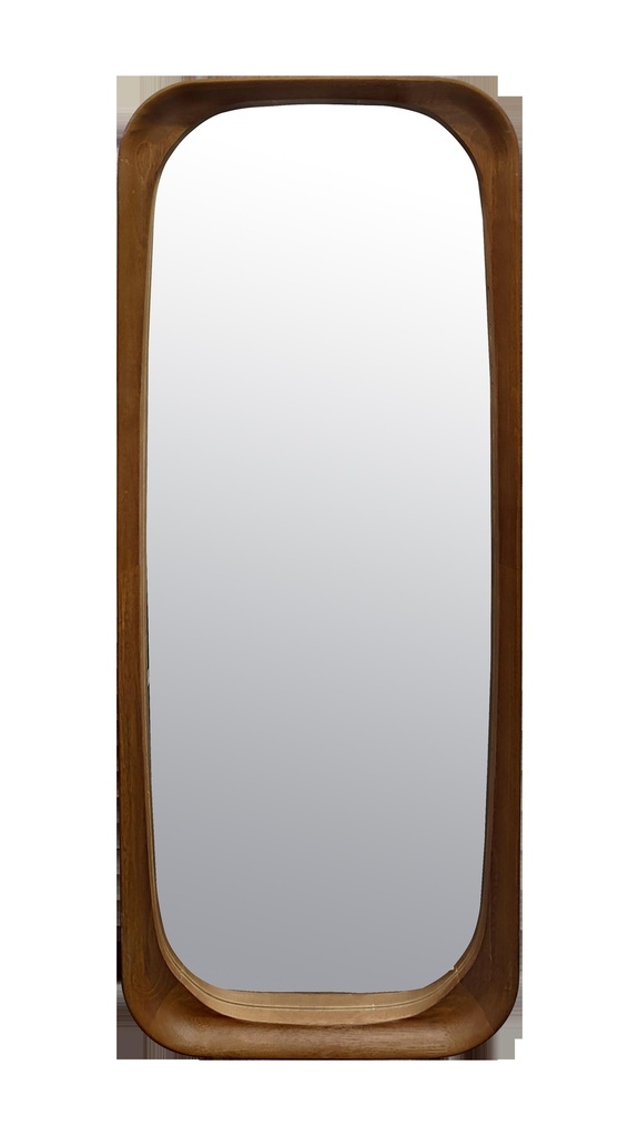 Miroir arrondi bois brun 50x122cm