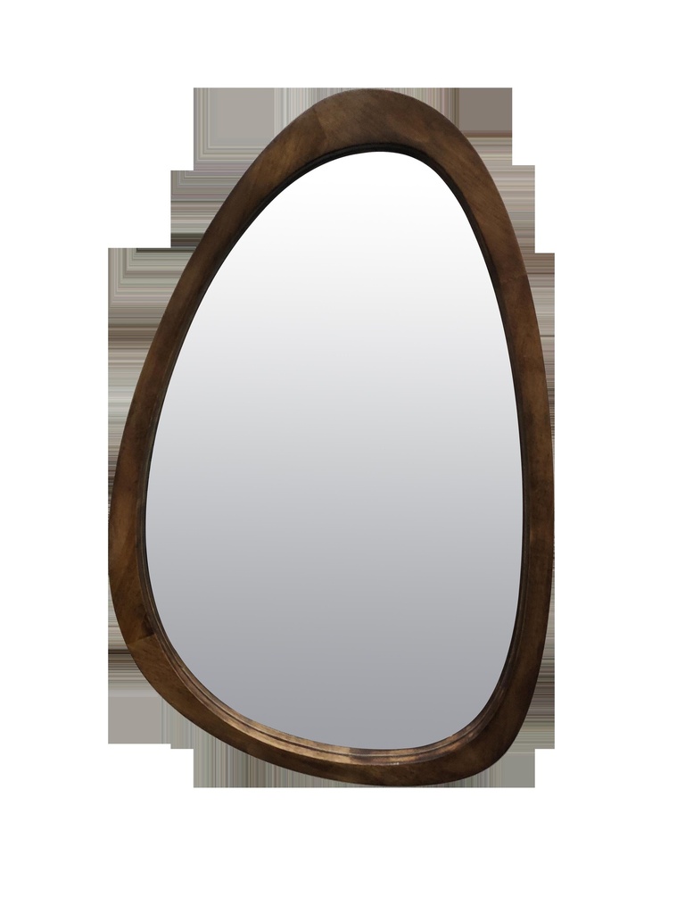 Miroir organique bois brun 40x60cm