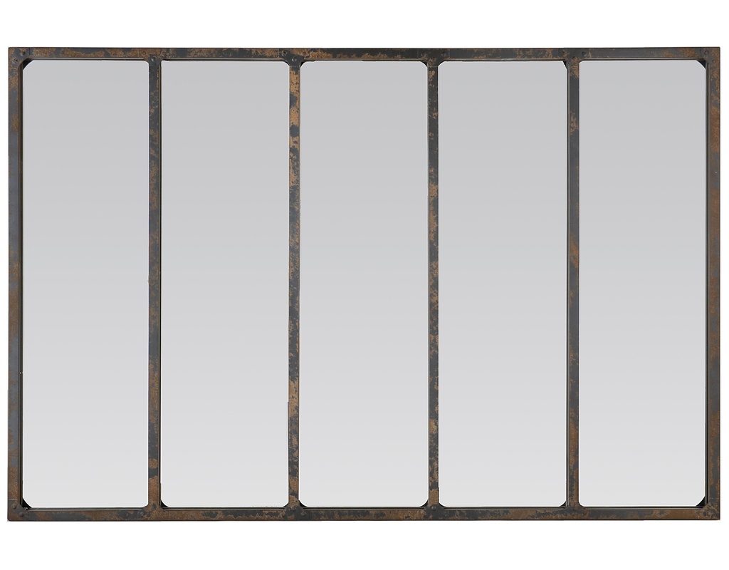 Miroir Jardin rouille rivets 137x90cm