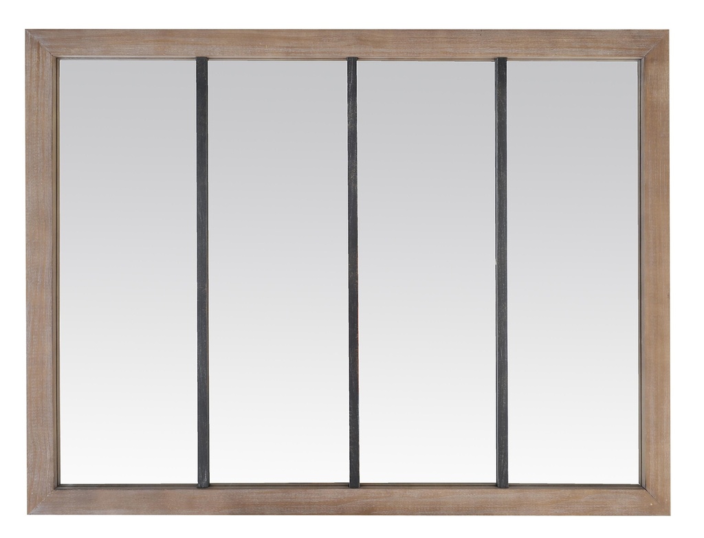 Miroir 4 bandes bois foncé 120x90cm