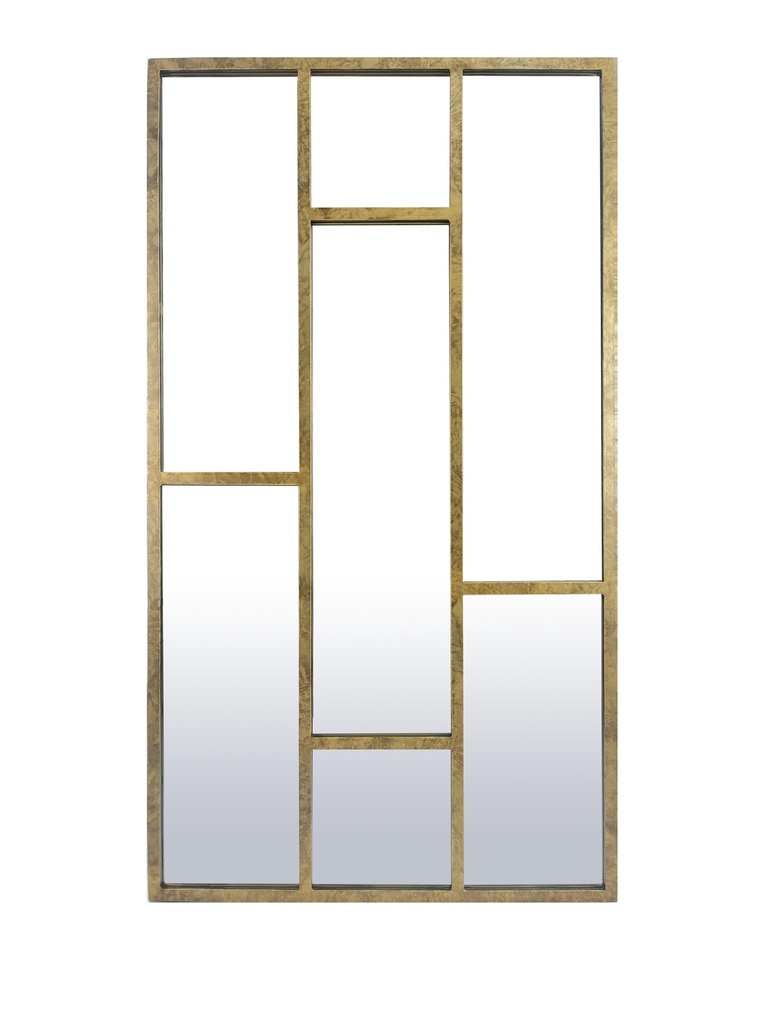 Miroir décalé métal doré