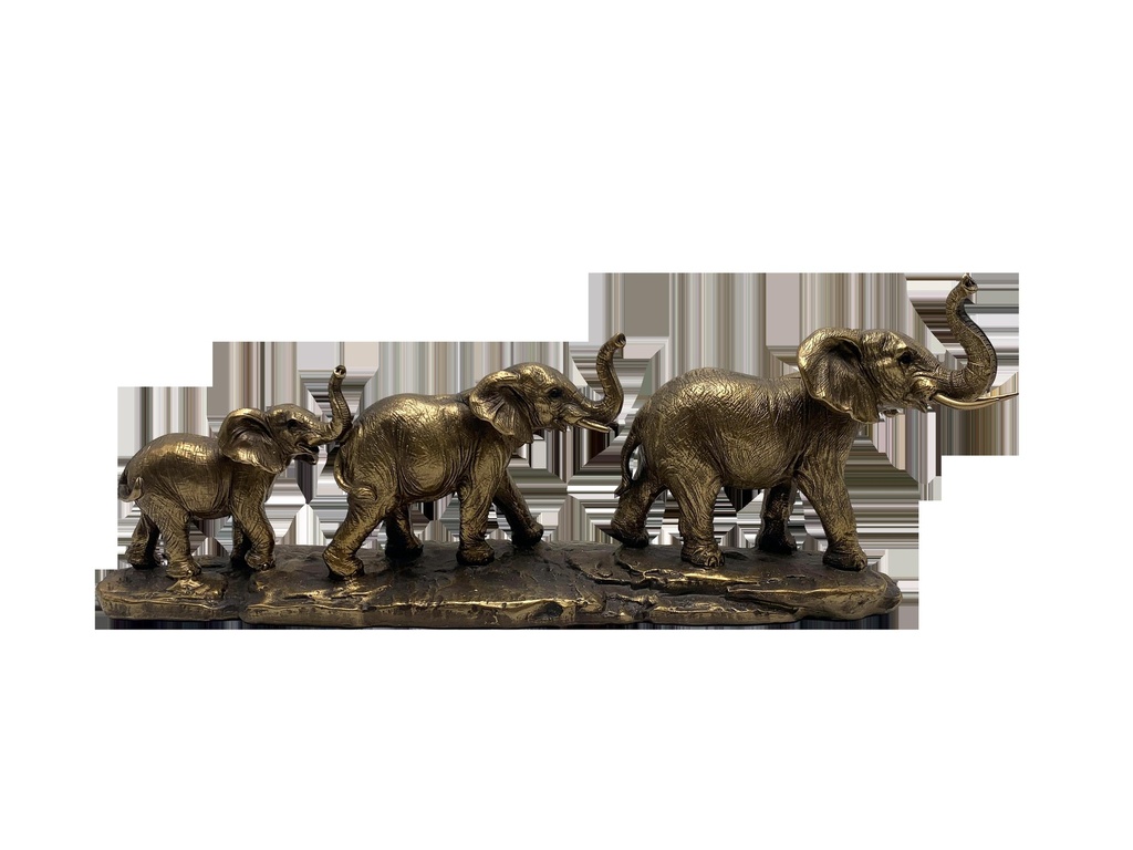 Statue Eléphants doré vieilli