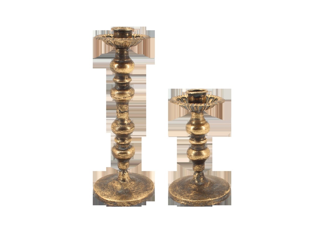 Chandelier métal doré vieilli