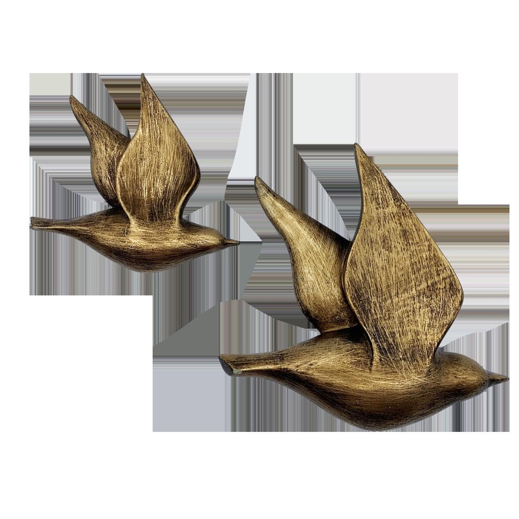 Lot deux oiseaux bronze