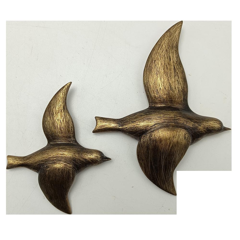 Lot deux oiseaux bronze