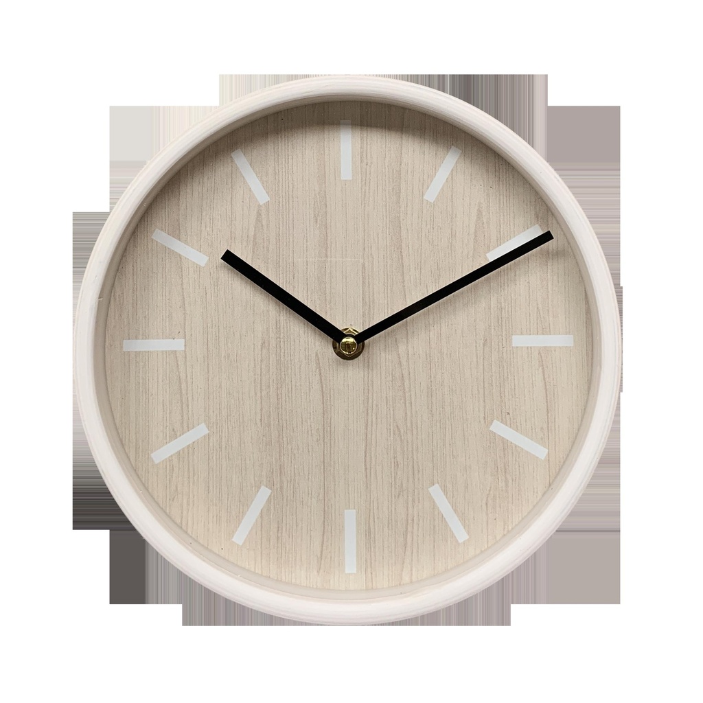 Horloge fd clair contour bois