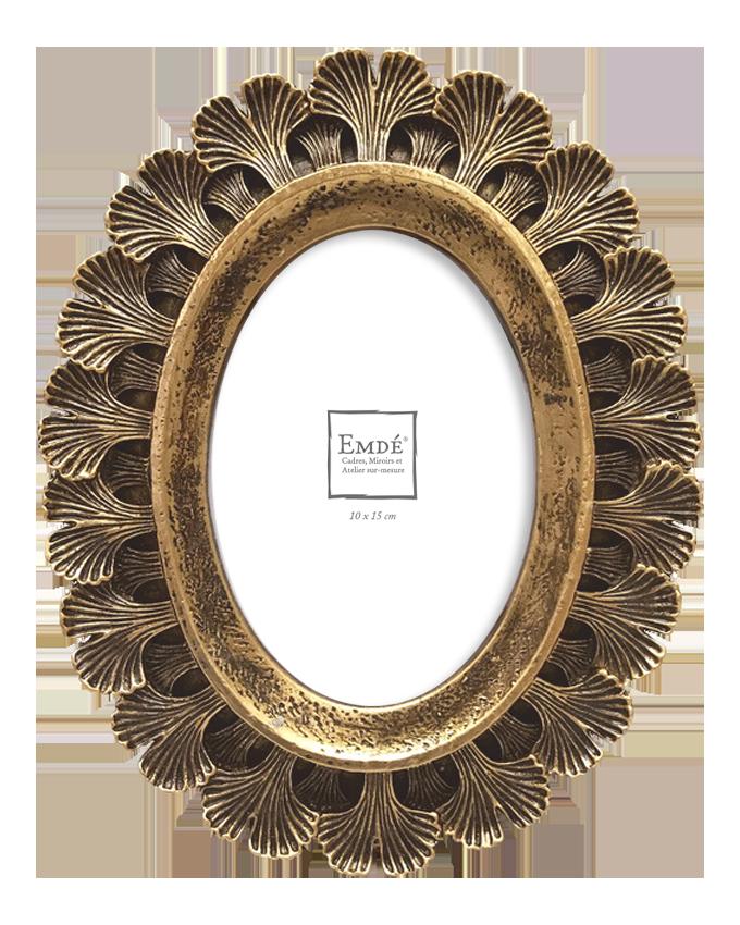 Cadre Gingko doré 10x15cm