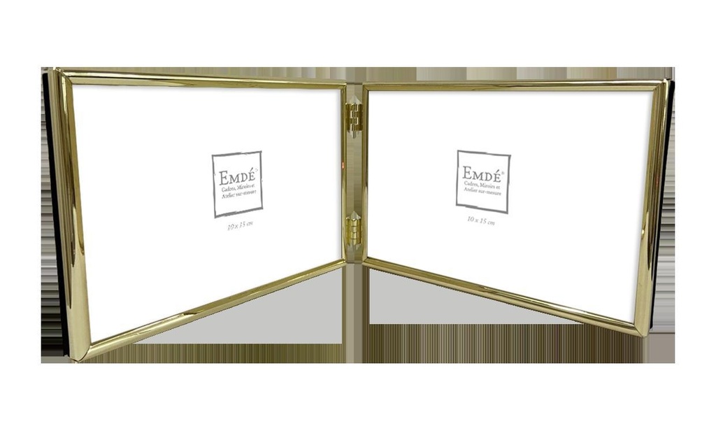 Jonc double horizontal doré 10x15cm