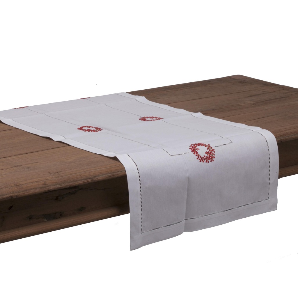 Chemin de table Couronne de baies rouges